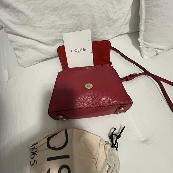 NWT! Women's Lodis "Addison" Red Designer Leather Mini Purse - Picture 13 of 16